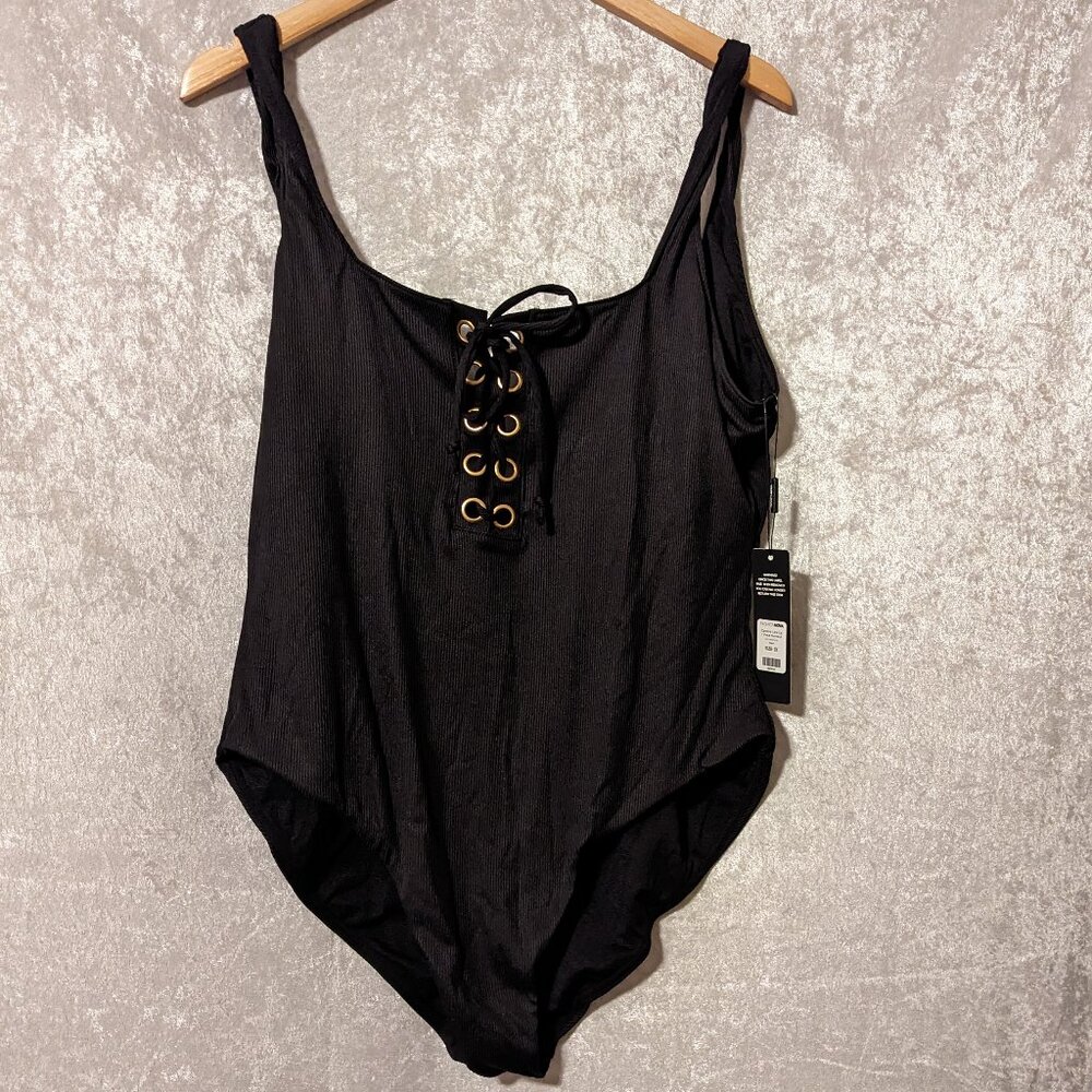 Fashion Nova Caroline Lace Up High-Rise Bathing Suit NWT